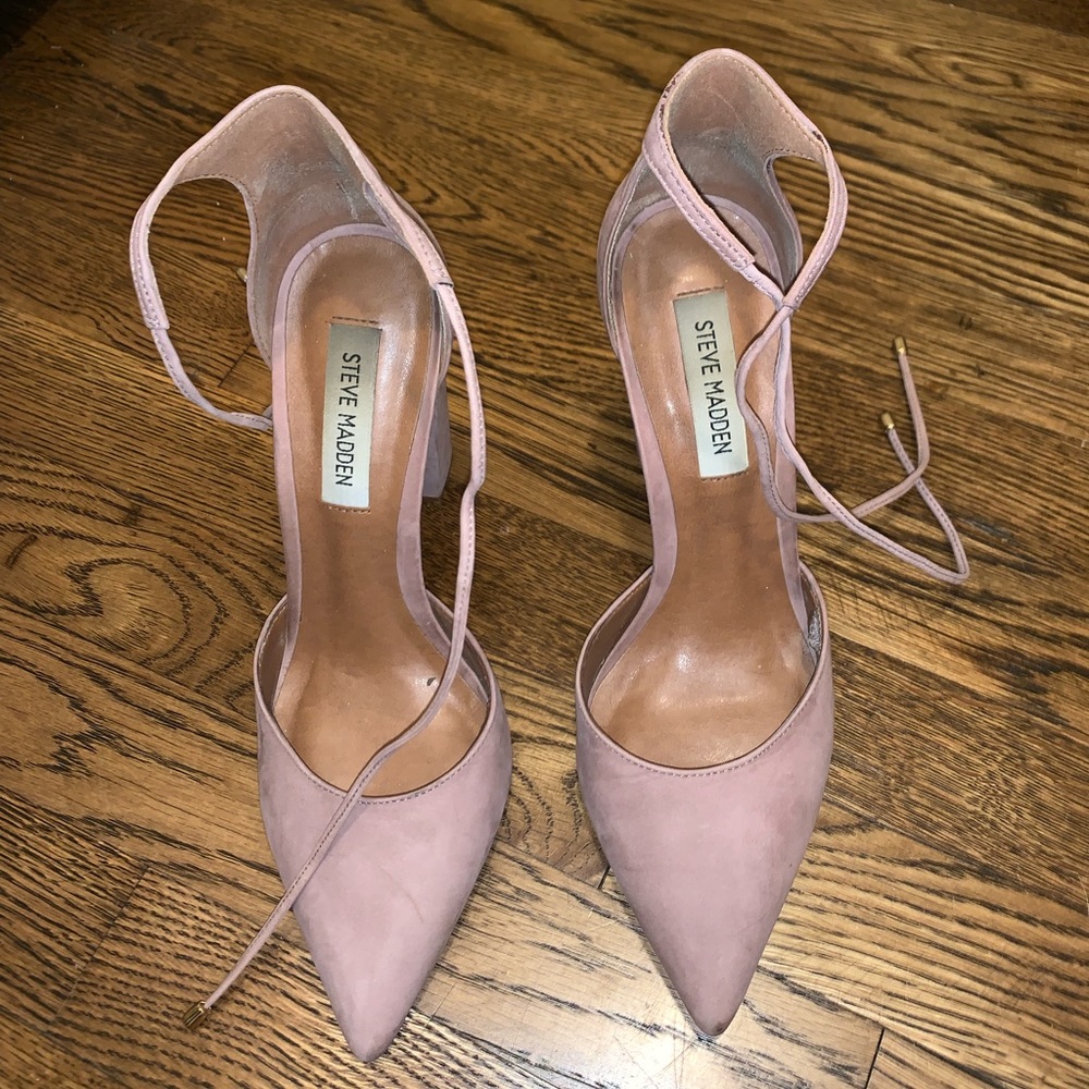 Steve Madden 4” heels. Suede light pink